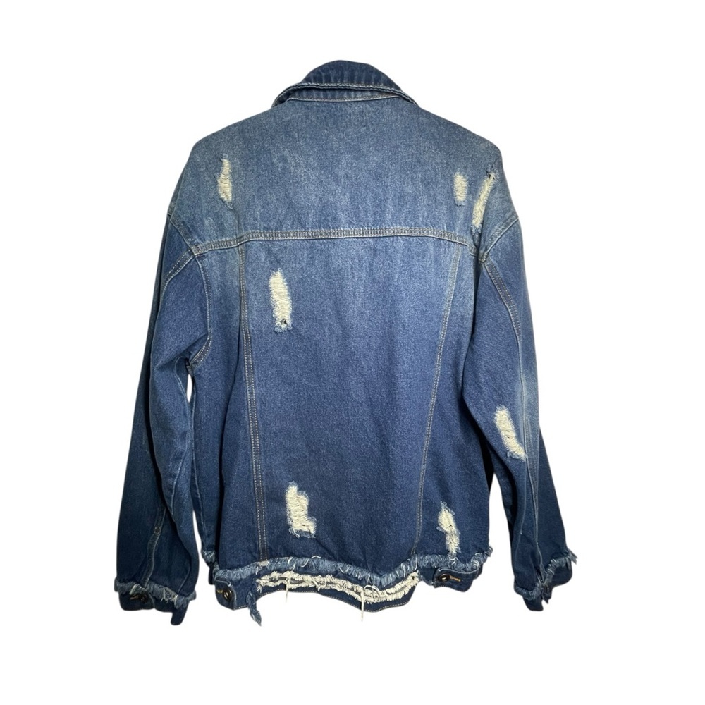 BLUE AGE Distressed Denim Jacket size Large​ - Picture 3 of 6